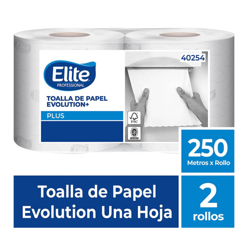 TOALLA PAPEL 250 MTS. 2 UNID ELITE EVOLUTION 40254 #205