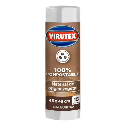 BOLSAS BASURA 45X48 15UN COMPOSTABLE 1880095 VIRUTEX #188
